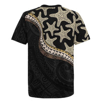 Beige Polynesian Starfish Unique Pattern Rugby Jersey LT01 - Polynesian Pride