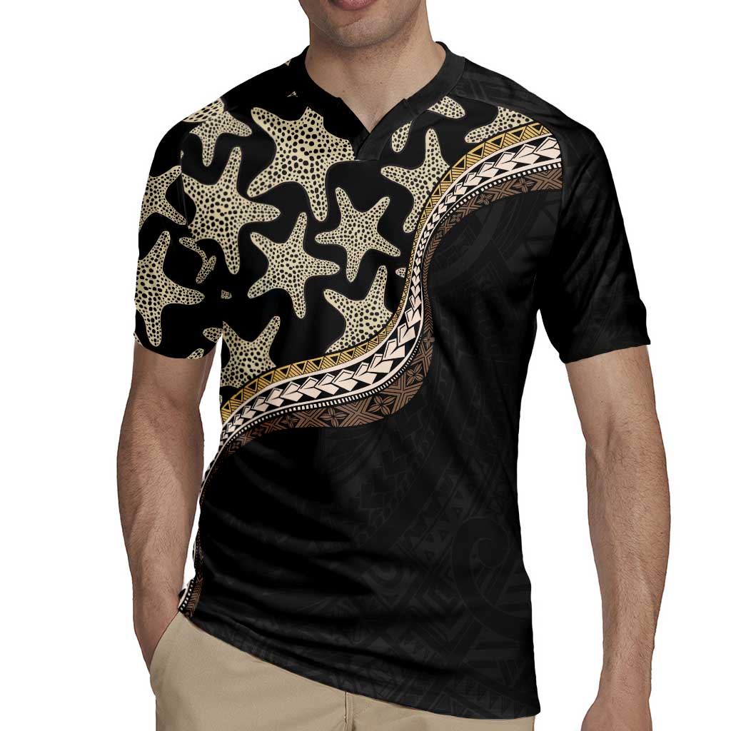 Beige Polynesian Starfish Unique Pattern Rugby Jersey LT01 - Polynesian Pride