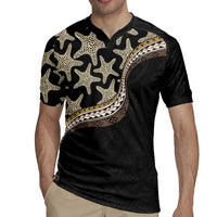 Beige Polynesian Starfish Unique Pattern Rugby Jersey LT01 - Polynesian Pride