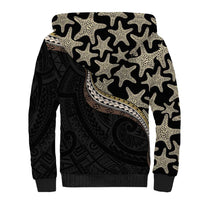 Beige Polynesian Starfish Unique Pattern Sherpa Hoodie LT01 - Polynesian Pride