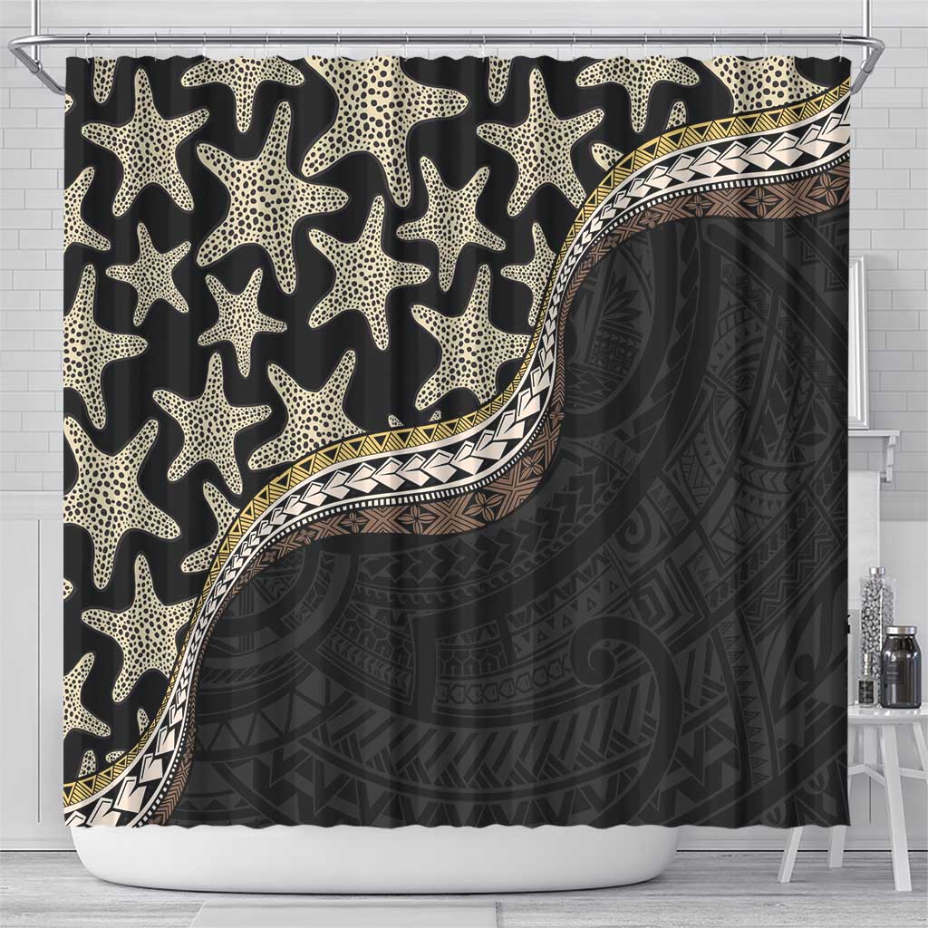 Beige Polynesian Starfish Unique Pattern Shower Curtain LT01 - Polynesian Pride