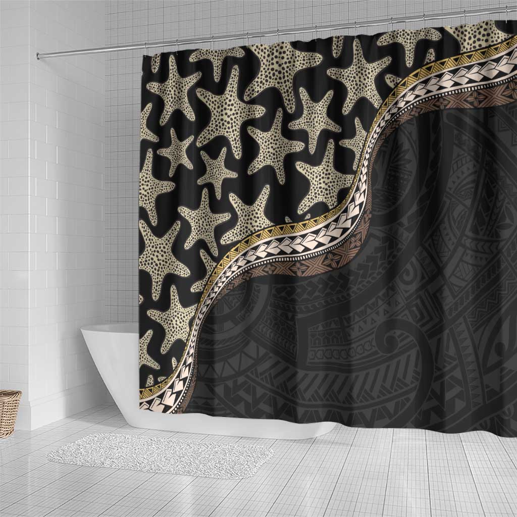 Beige Polynesian Starfish Unique Pattern Shower Curtain LT01 - Polynesian Pride