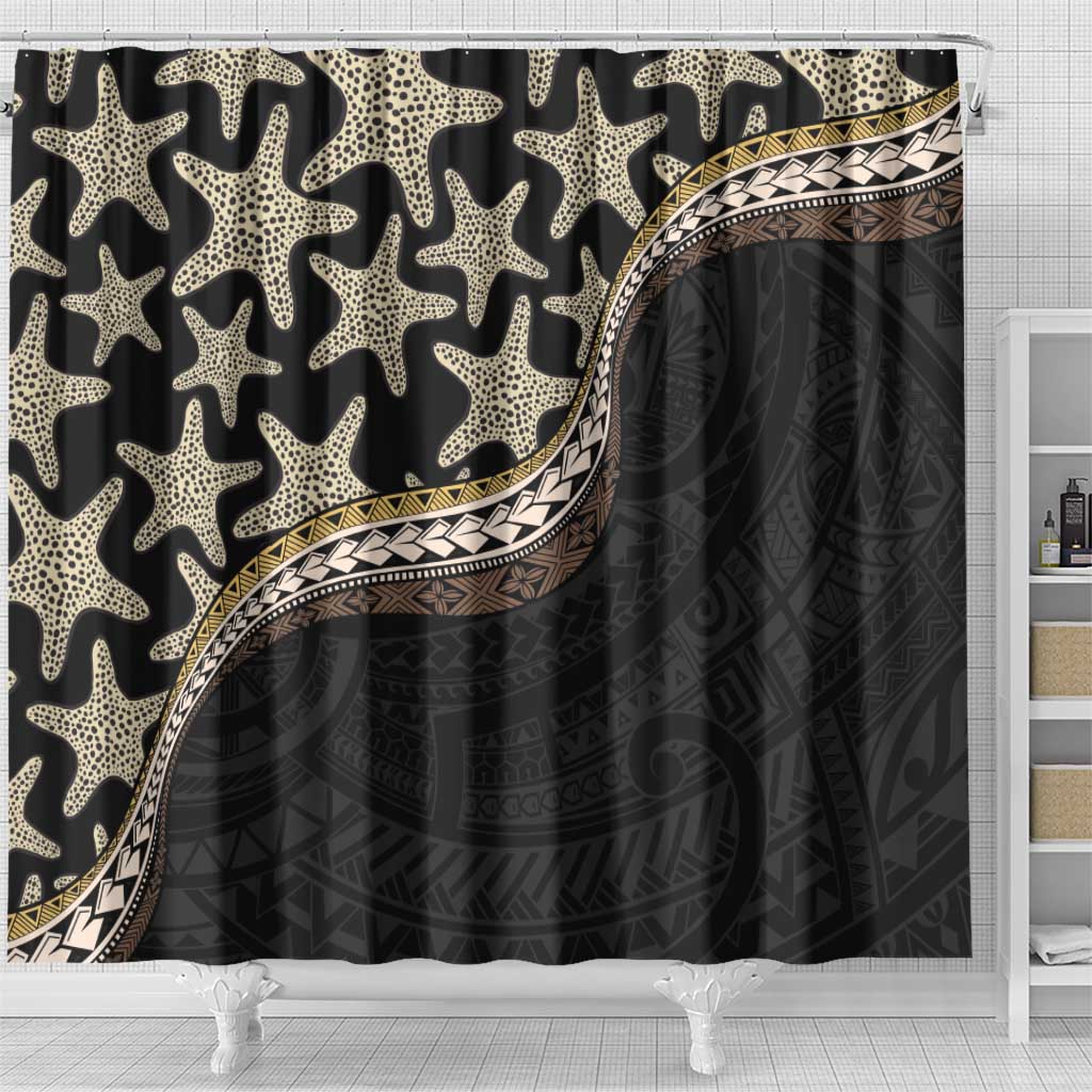 Beige Polynesian Starfish Unique Pattern Shower Curtain LT01 - Polynesian Pride