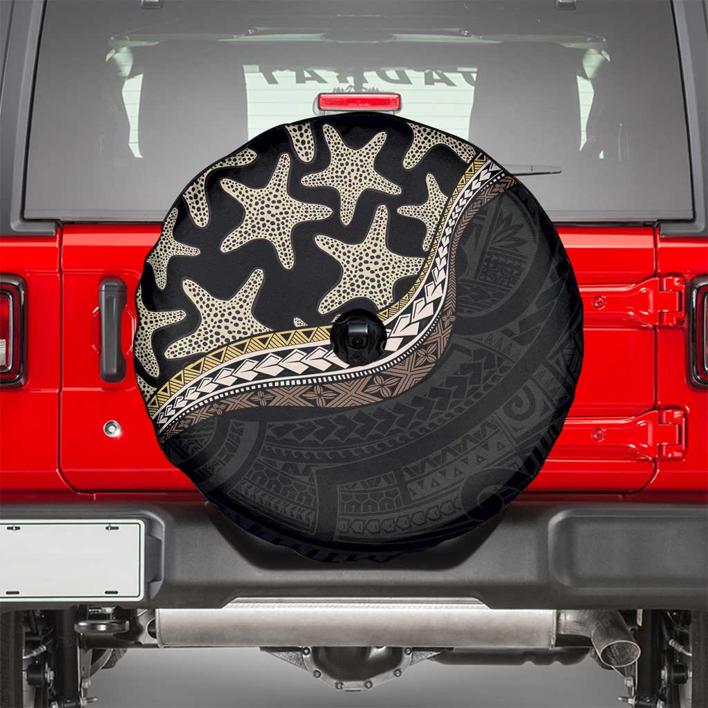 Beige Polynesian Starfish Unique Pattern Spare Tire Cover