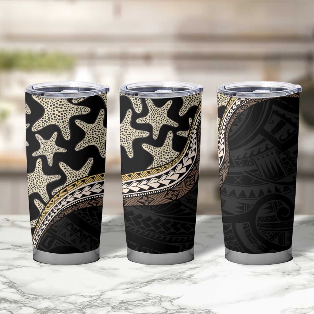 Beige Polynesian Starfish Unique Pattern Tumbler Cup LT01 - Polynesian Pride