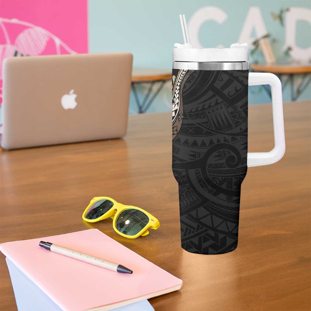 Beige Polynesian Starfish Unique Pattern Tumbler With Handle LT01 - Polynesian Pride
