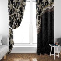 Beige Polynesian Starfish Unique Pattern Window Curtain