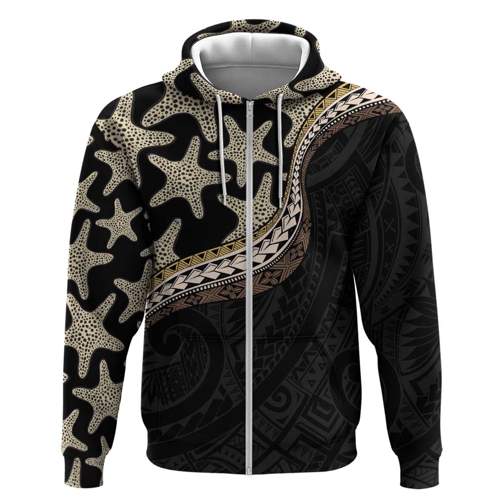 Beige Polynesian Starfish Unique Pattern Zip Hoodie LT01 Zip Hoodie Beige - Polynesian Pride