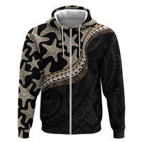 Beige Polynesian Starfish Unique Pattern Zip Hoodie LT01 Zip Hoodie Beige - Polynesian Pride