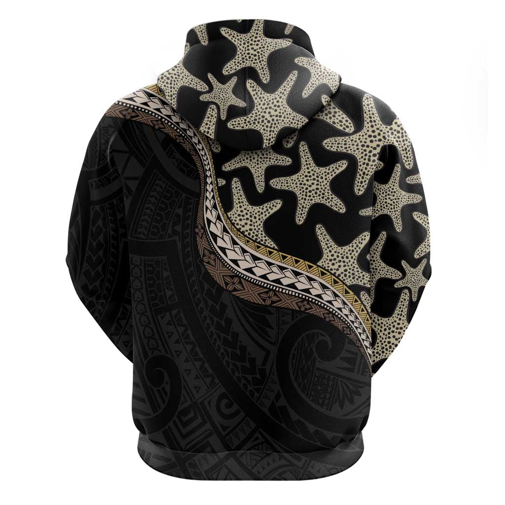 Beige Polynesian Starfish Unique Pattern Zip Hoodie LT01 - Polynesian Pride