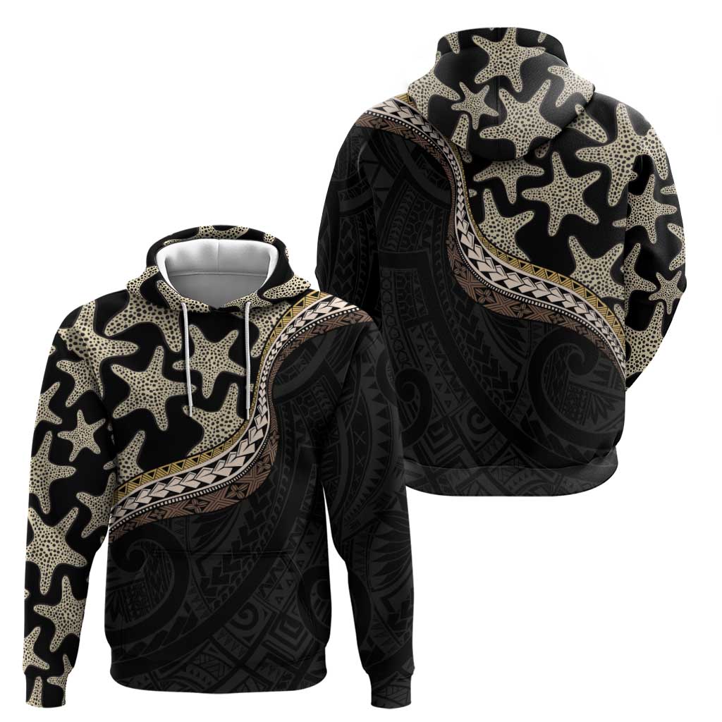 Beige Polynesian Starfish Unique Pattern Zip Hoodie LT01 - Polynesian Pride