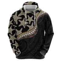 Beige Polynesian Starfish Unique Pattern Zip Hoodie LT01 - Polynesian Pride