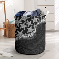 Monotone Polynesian Starfish Unique Pattern Laundry Basket