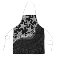 Monotone Polynesian Starfish Unique Pattern Apron LT01 Black - Polynesian Pride