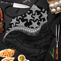 Monotone Polynesian Starfish Unique Pattern Apron LT01 Black - Polynesian Pride