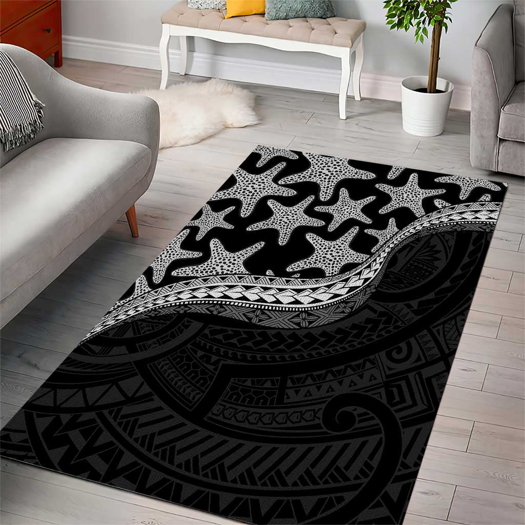 Monotone Polynesian Starfish Unique Pattern Area Rug LT01 - Polynesian Pride