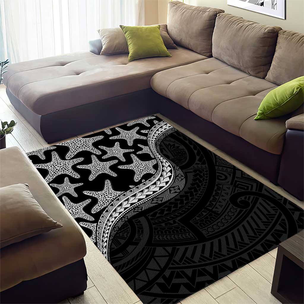 Monotone Polynesian Starfish Unique Pattern Area Rug LT01 - Polynesian Pride
