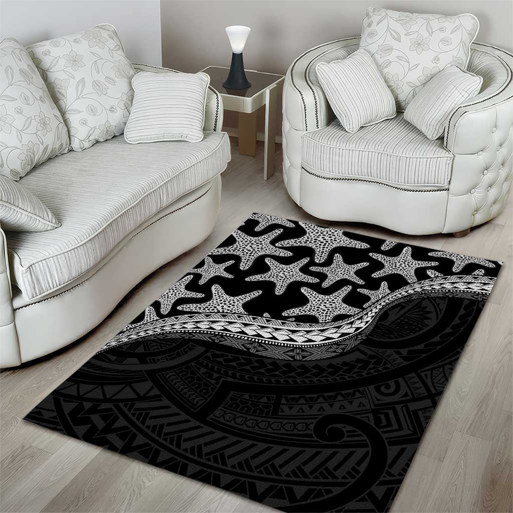 Monotone Polynesian Starfish Unique Pattern Area Rug LT01 - Polynesian Pride