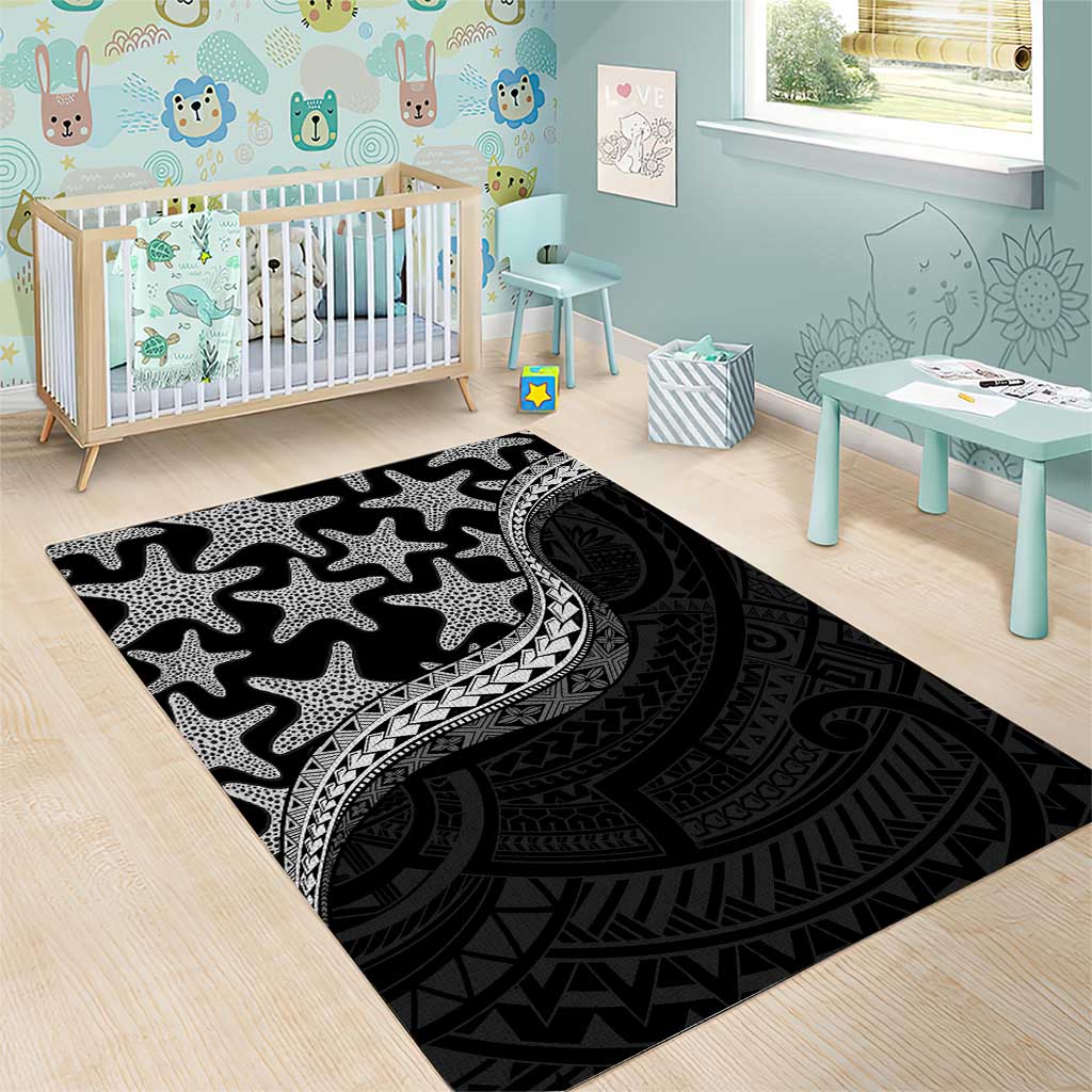 Monotone Polynesian Starfish Unique Pattern Area Rug LT01 - Polynesian Pride