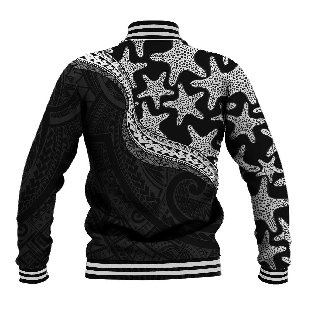 Monotone Polynesian Starfish Unique Pattern Baseball Jacket LT01 - Polynesian Pride