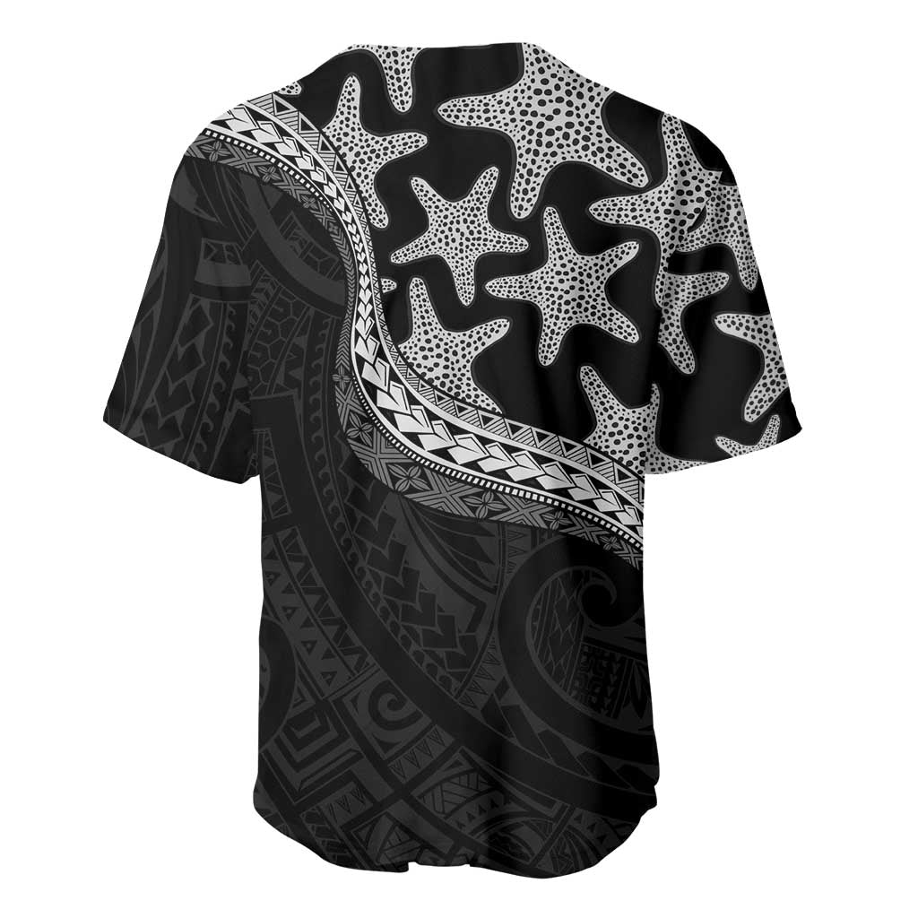 Monotone Polynesian Starfish Unique Pattern Baseball Jersey LT01 - Polynesian Pride