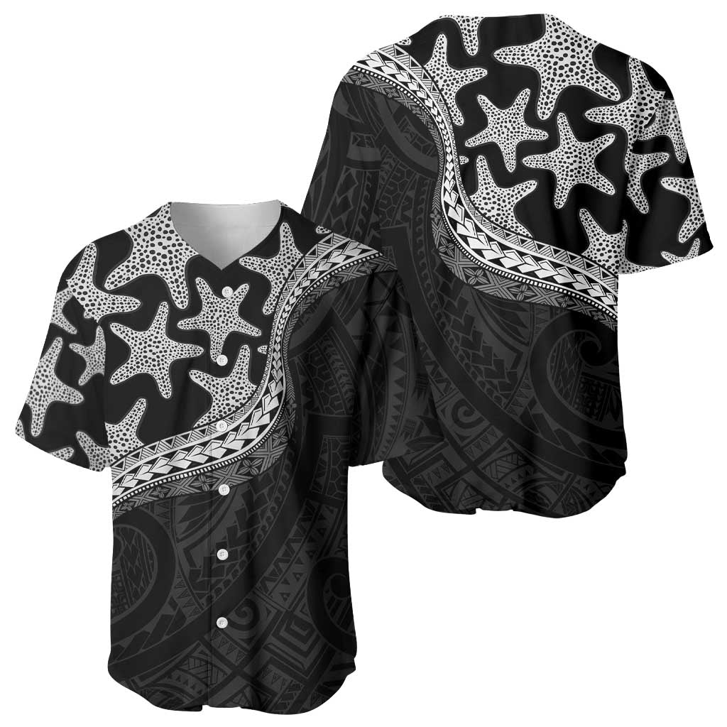 Monotone Polynesian Starfish Unique Pattern Baseball Jersey LT01 - Polynesian Pride