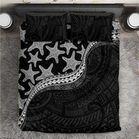 Monotone Polynesian Starfish Unique Pattern Bedding Set LT01 Black - Polynesian Pride