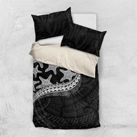 Monotone Polynesian Starfish Unique Pattern Bedding Set LT01 US Twin 172cm x 218cm Black - Polynesian Pride