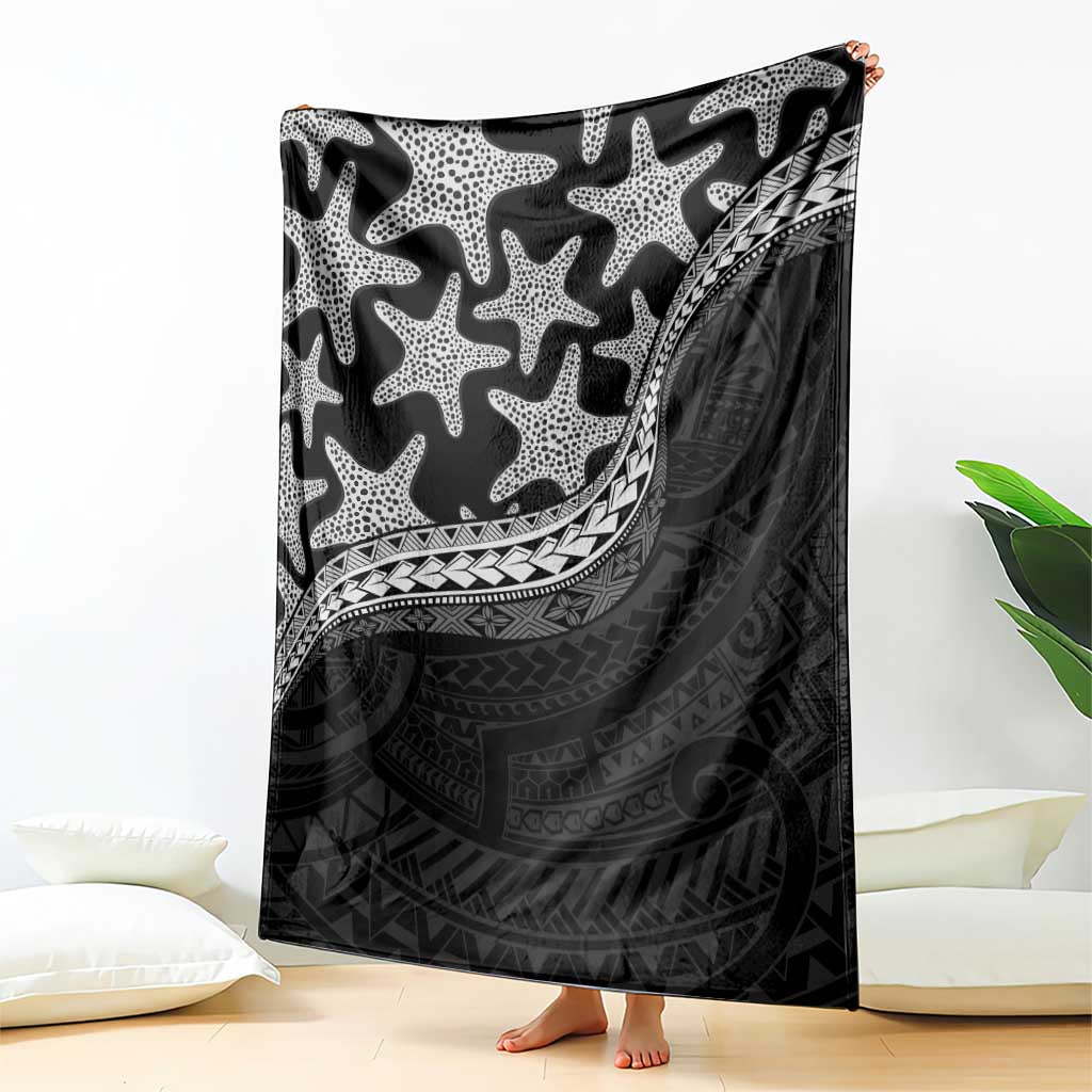 Monotone Polynesian Starfish Unique Pattern Blanket