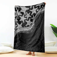 Monotone Polynesian Starfish Unique Pattern Blanket