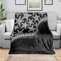 Monotone Polynesian Starfish Unique Pattern Blanket