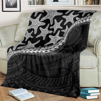 Monotone Polynesian Starfish Unique Pattern Blanket