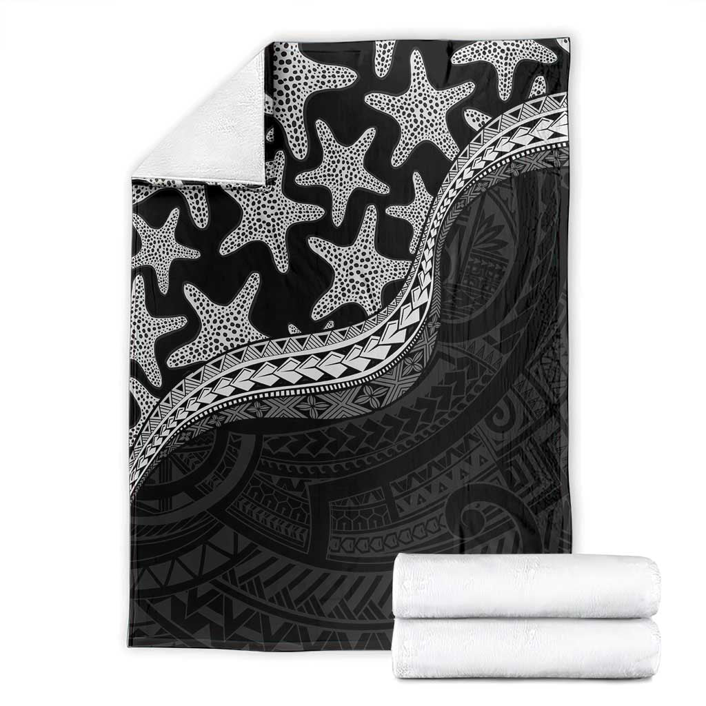 Monotone Polynesian Starfish Unique Pattern Blanket