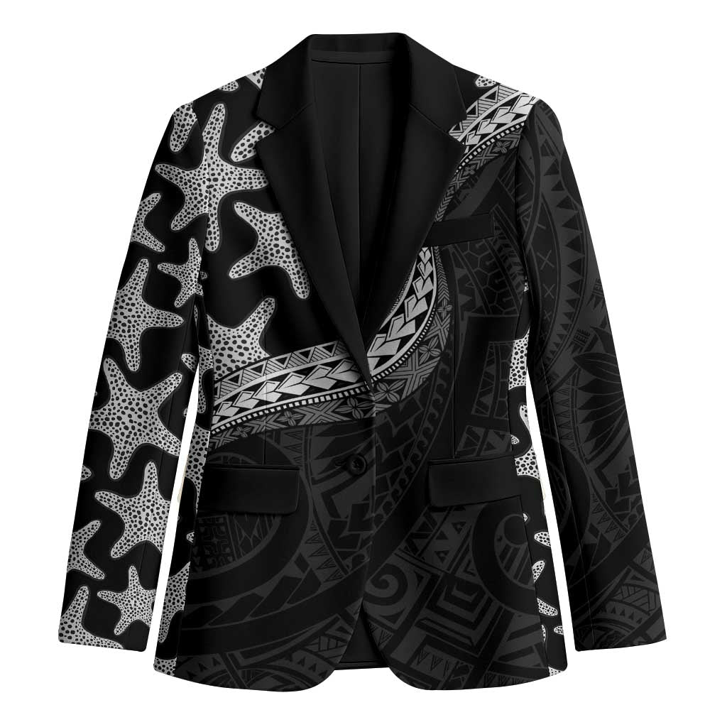 Monotone Polynesian Starfish Unique Pattern Blazer