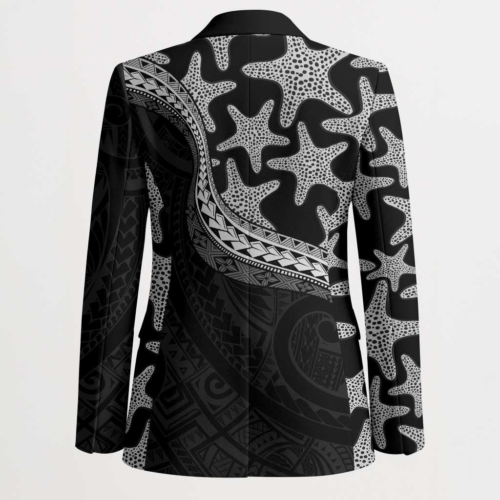 Monotone Polynesian Starfish Unique Pattern Blazer