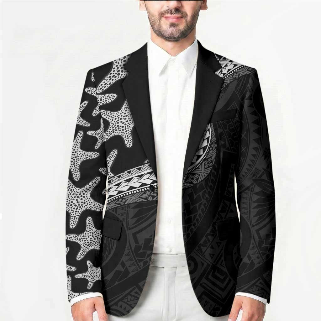Monotone Polynesian Starfish Unique Pattern Blazer