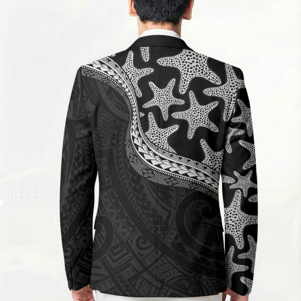 Monotone Polynesian Starfish Unique Pattern Blazer