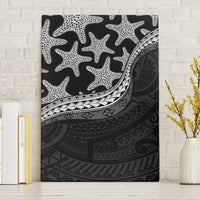 Monotone Polynesian Starfish Unique Pattern Canvas Wall Art LT01 Without Frame Black - Polynesian Pride