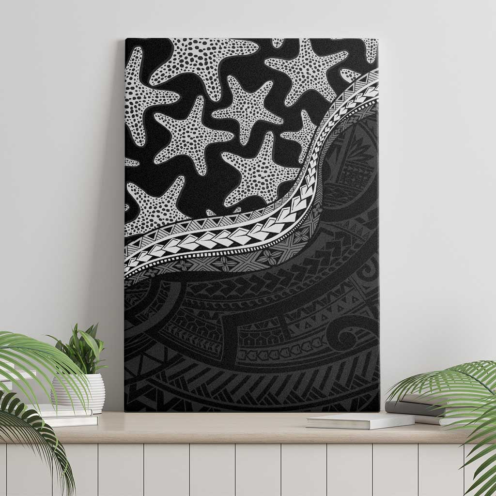 Monotone Polynesian Starfish Unique Pattern Canvas Wall Art LT01 - Polynesian Pride
