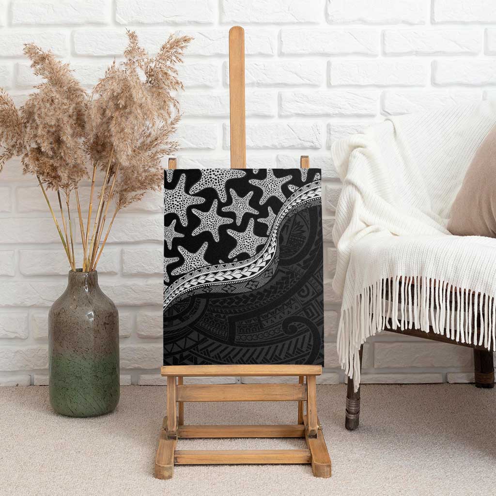 Monotone Polynesian Starfish Unique Pattern Canvas Wall Art LT01 - Polynesian Pride