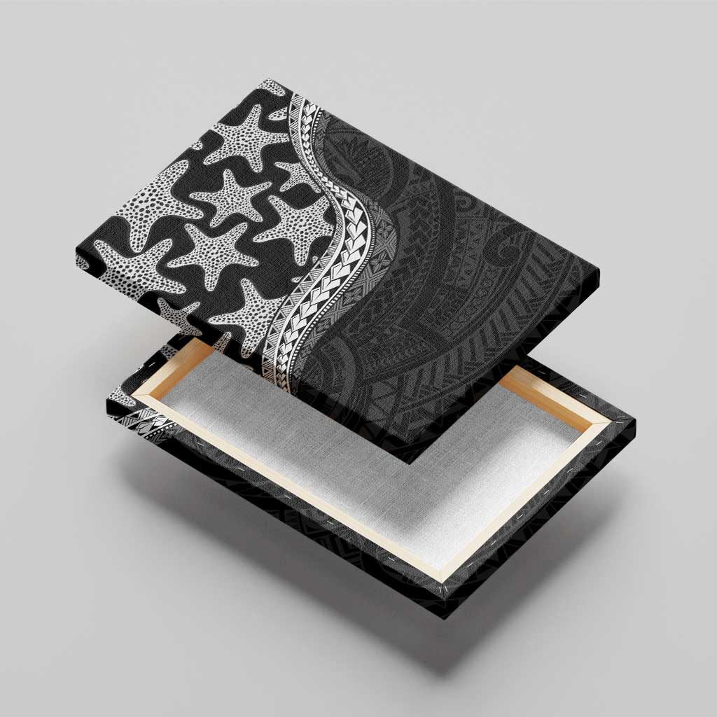 Monotone Polynesian Starfish Unique Pattern Canvas Wall Art LT01 - Polynesian Pride