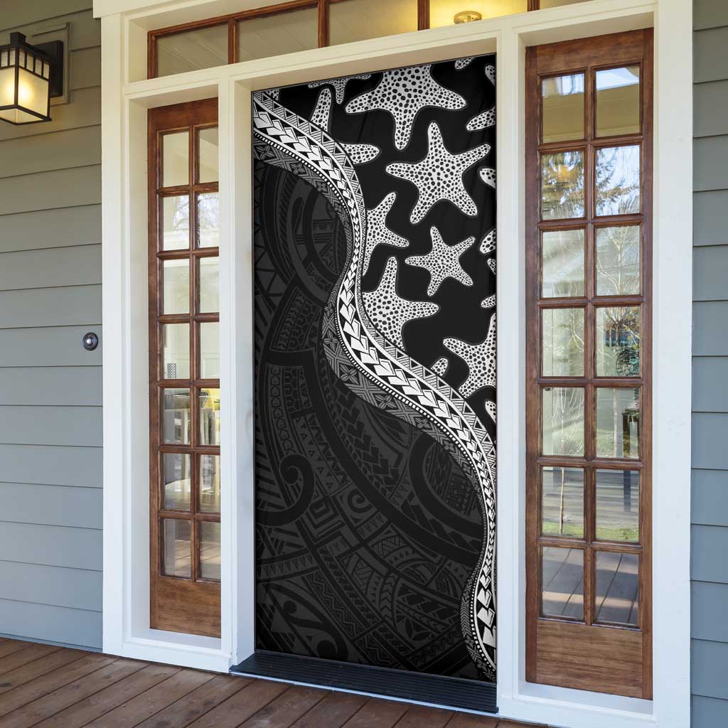 Monotone Polynesian Starfish Unique Pattern Door Cover LT01 - Polynesian Pride