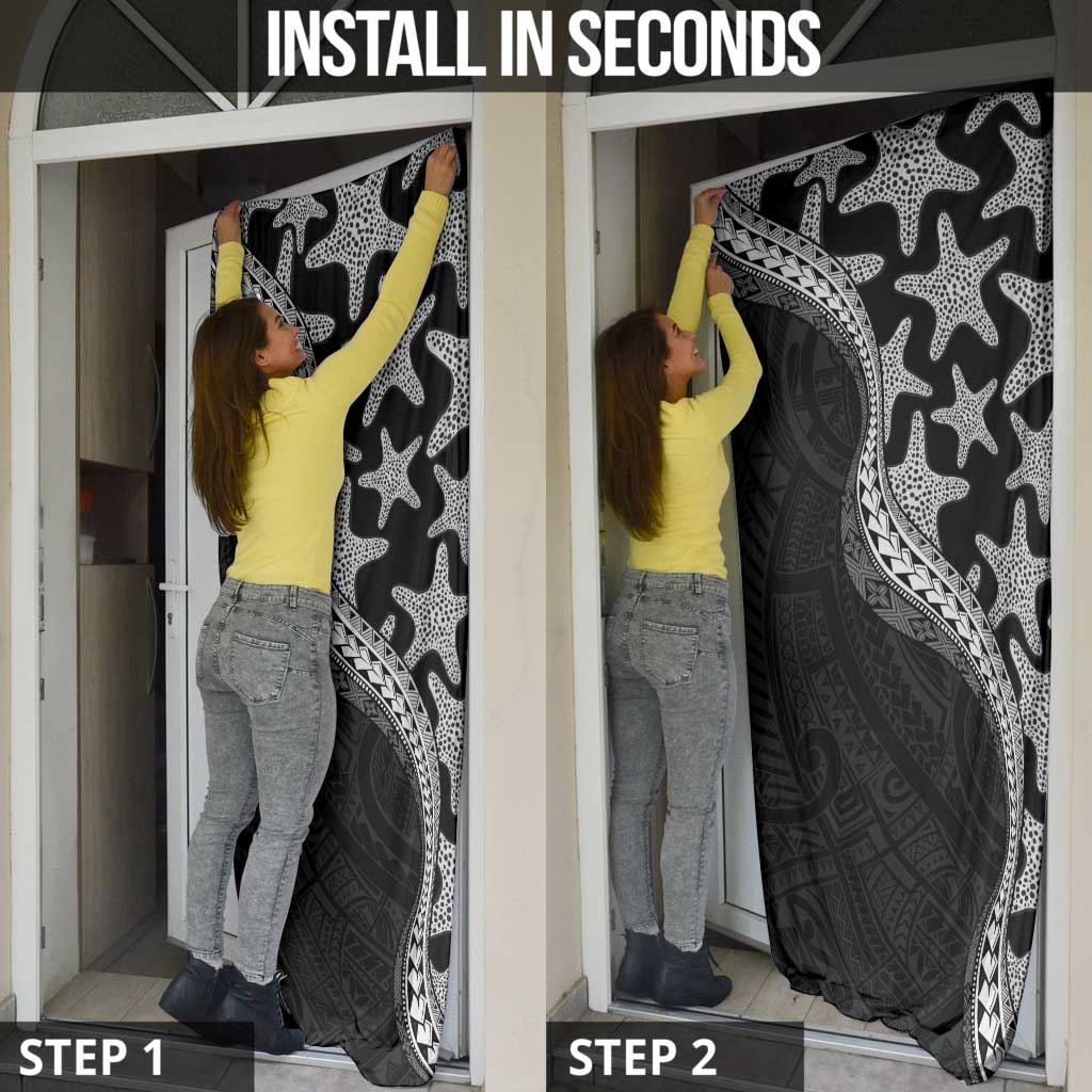 Monotone Polynesian Starfish Unique Pattern Door Cover LT01 - Polynesian Pride