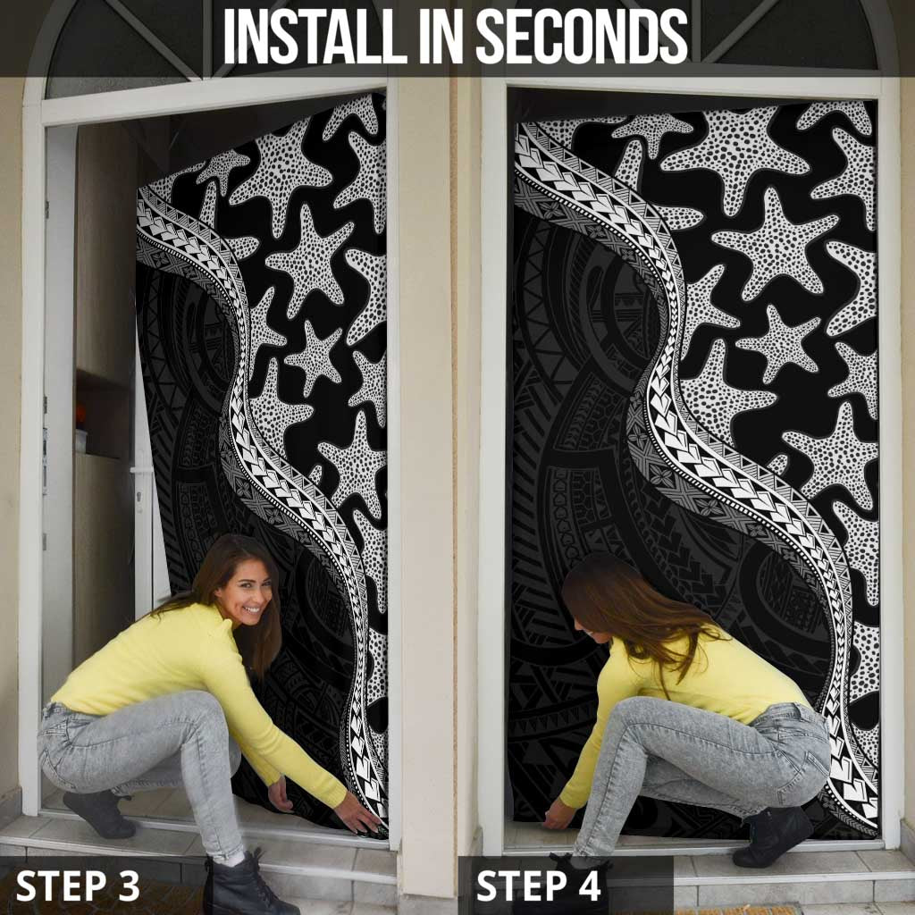 Monotone Polynesian Starfish Unique Pattern Door Cover LT01 - Polynesian Pride