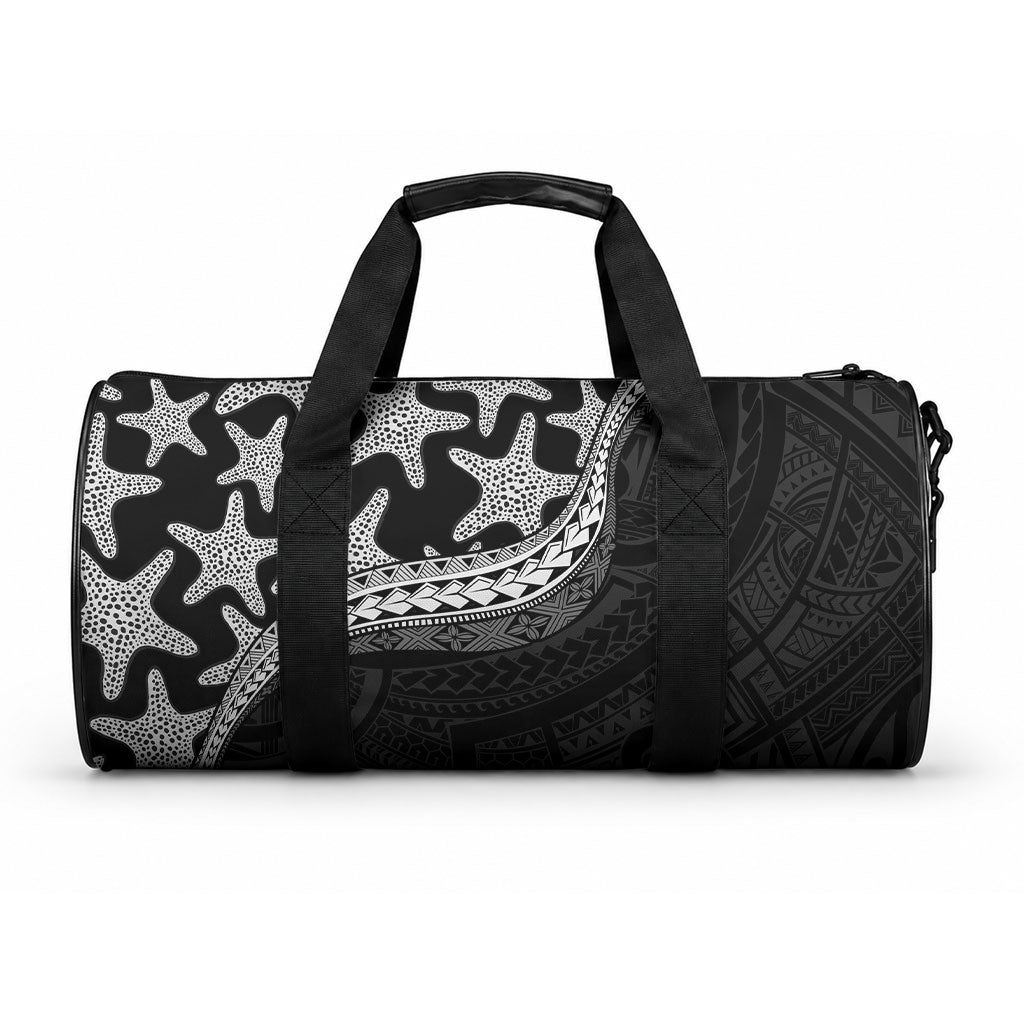 Monotone Polynesian Starfish Unique Pattern Duffle Bag
