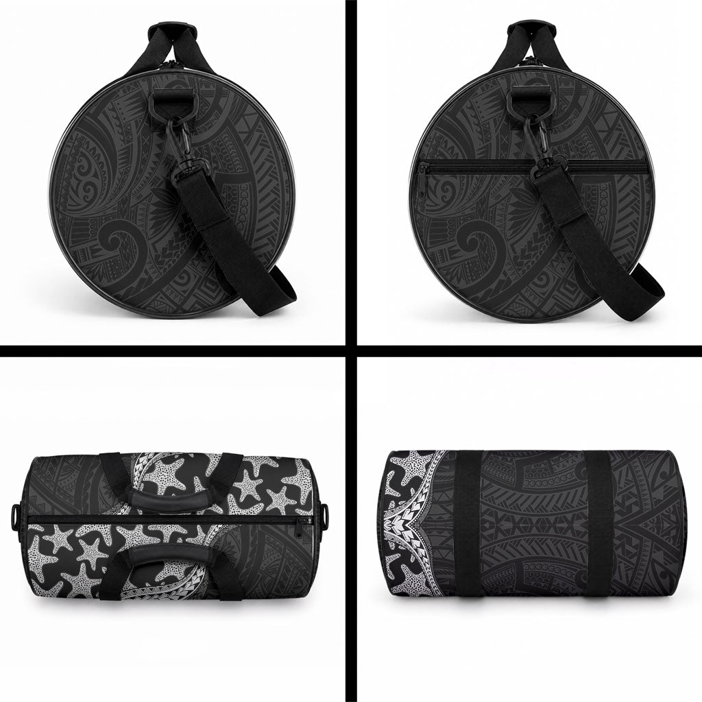 Monotone Polynesian Starfish Unique Pattern Duffle Bag