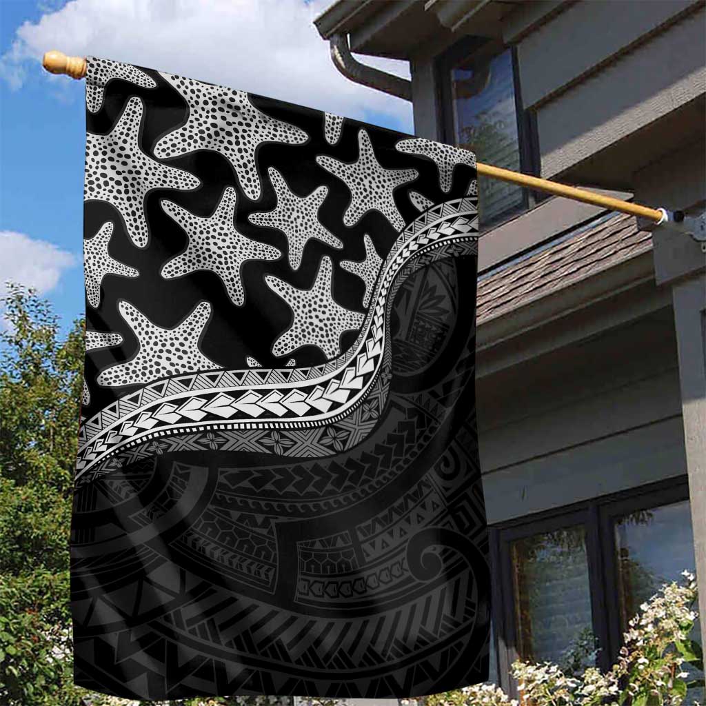 Monotone Polynesian Starfish Unique Pattern Garden Flag LT01 - Polynesian Pride