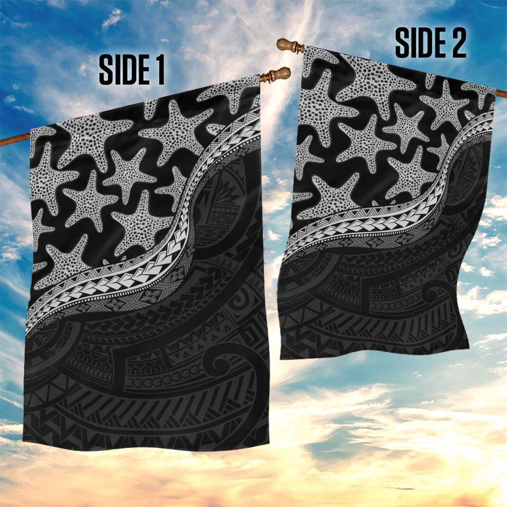 Monotone Polynesian Starfish Unique Pattern Garden Flag LT01 - Polynesian Pride