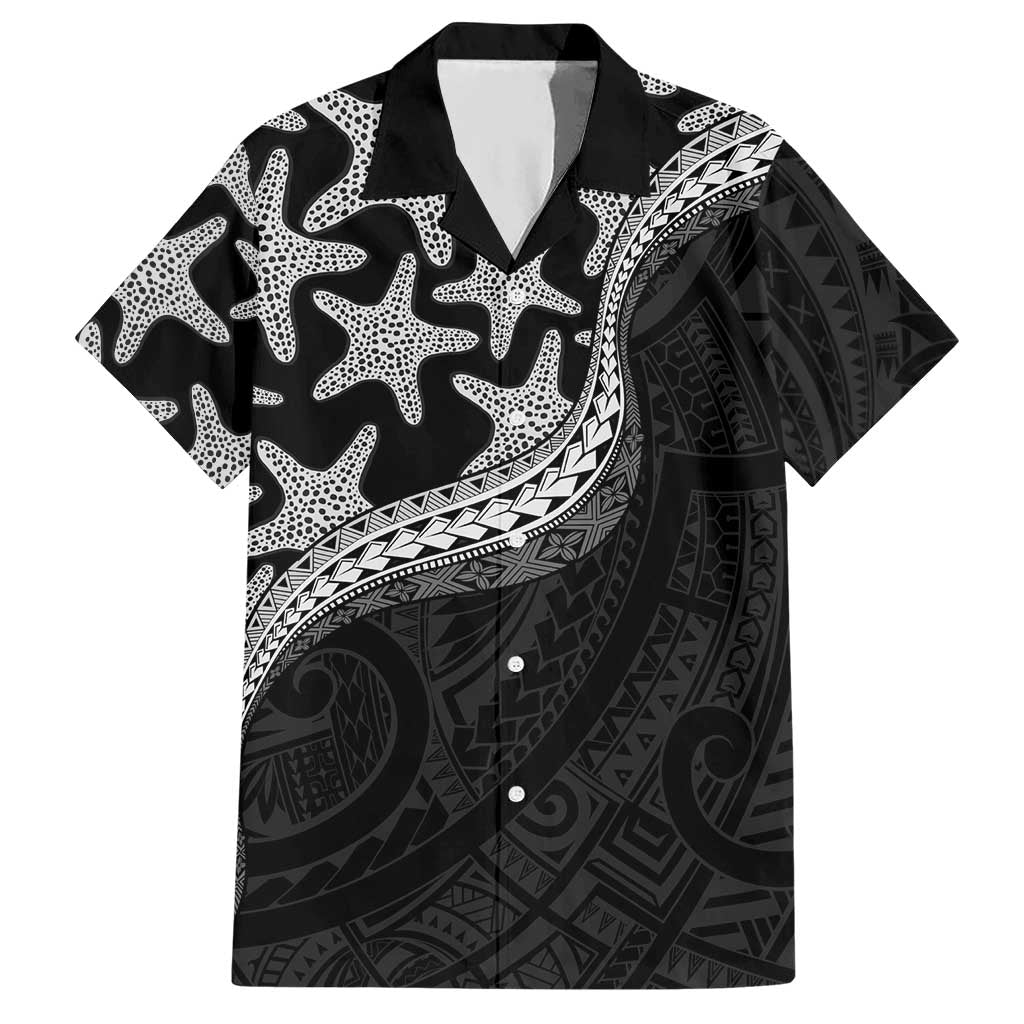 Monotone Polynesian Starfish Unique Pattern Hawaiian Shirt