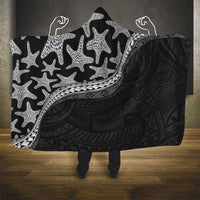 Monotone Polynesian Starfish Unique Pattern Hooded Blanket LT01 - Polynesian Pride